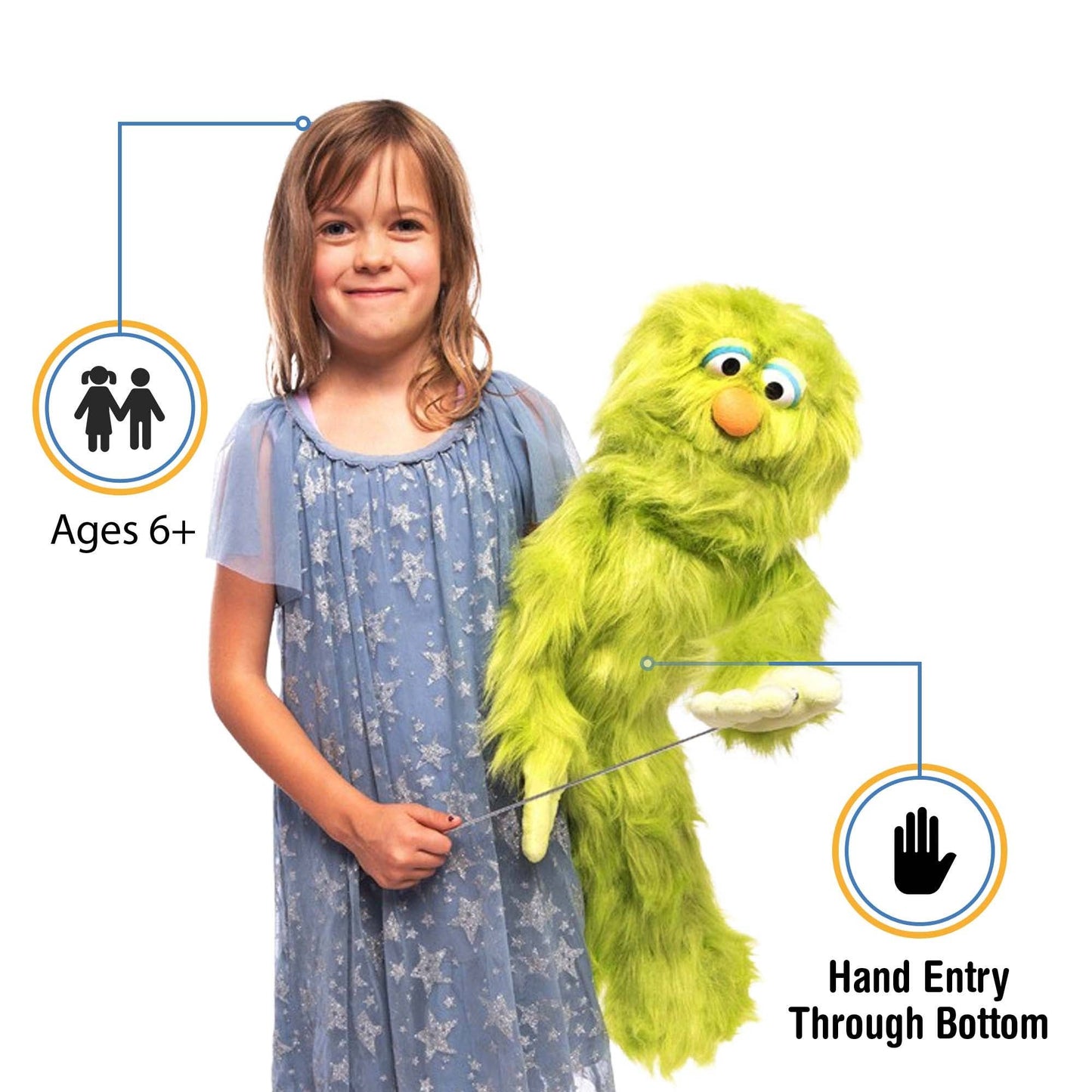 Silly Puppets Monster, Green (30")