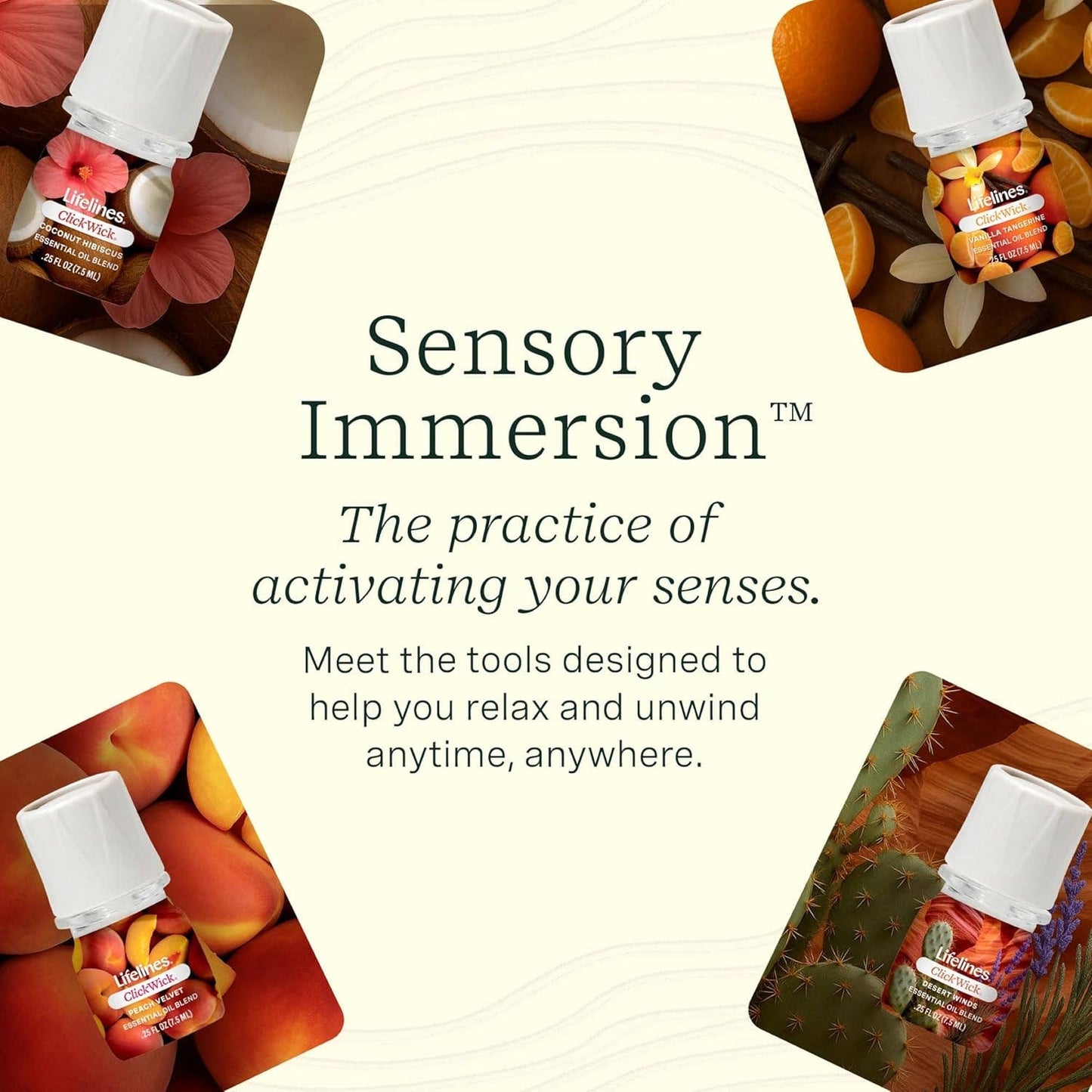 Lifelines ClickWick - Sun Kissed Essential Oils  - Refills 4 PK