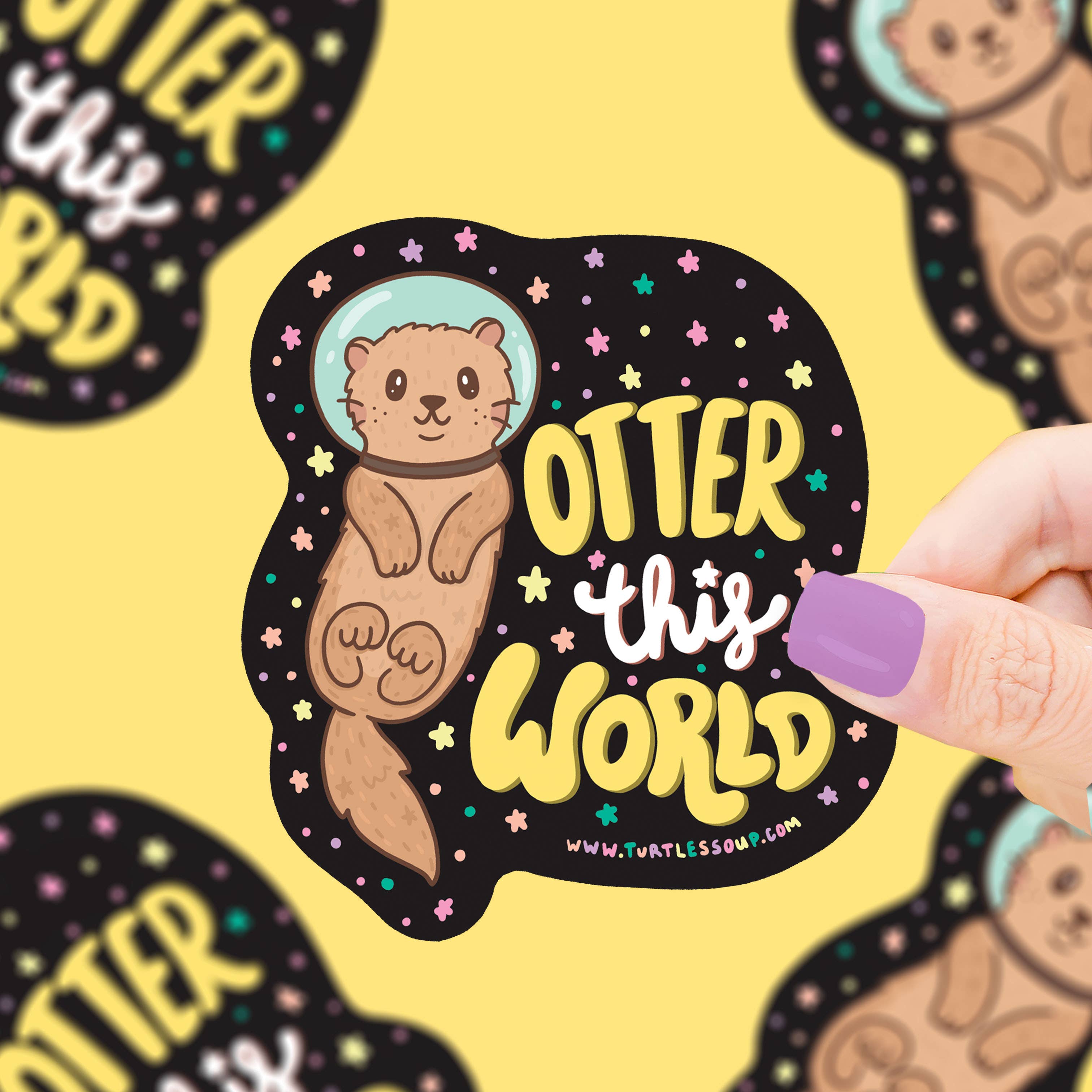 Otter This World Galaxy Holiday Gift Vinyl Sticker – Runamuck Workshop