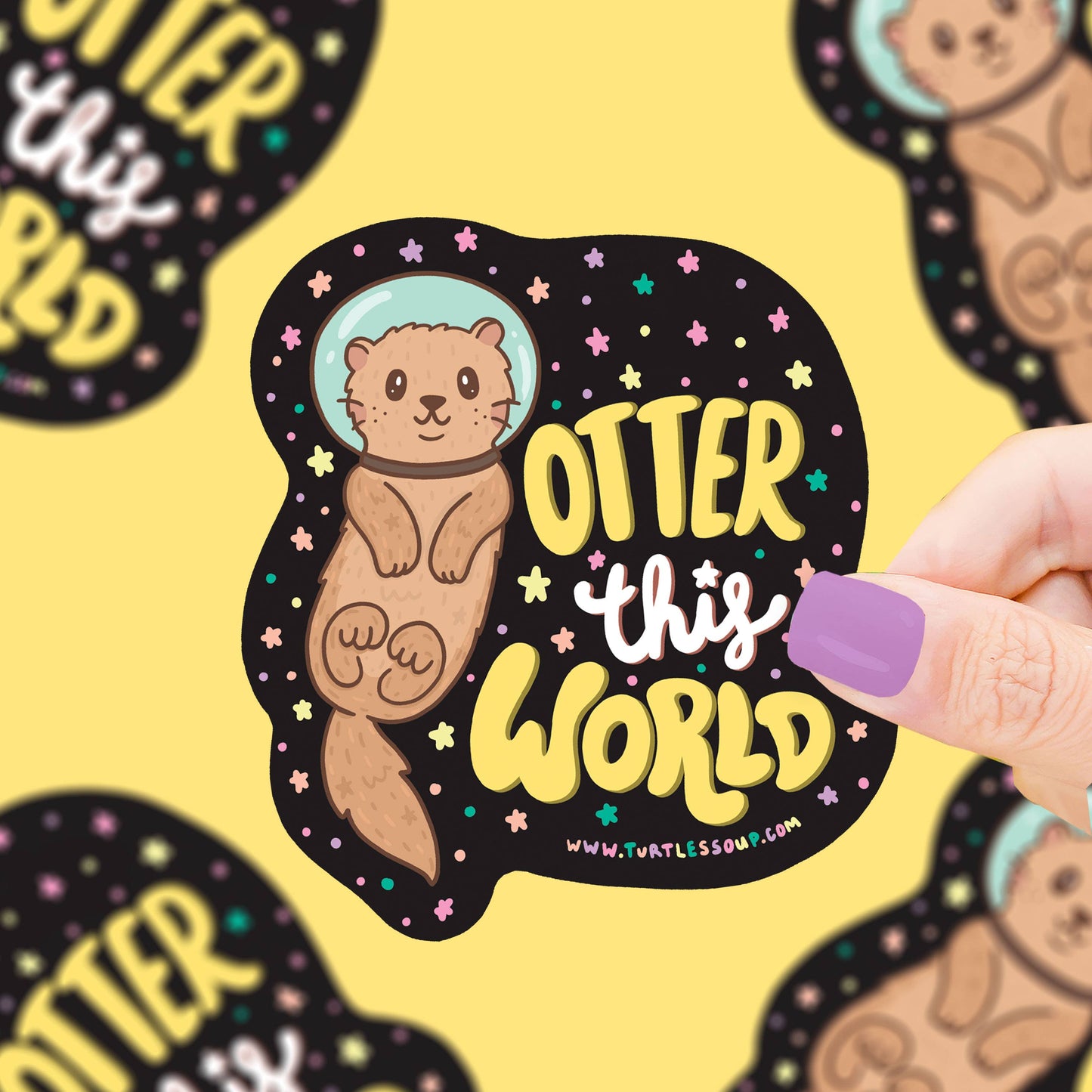 Otter This World Galaxy Holiday Gift Vinyl Sticker