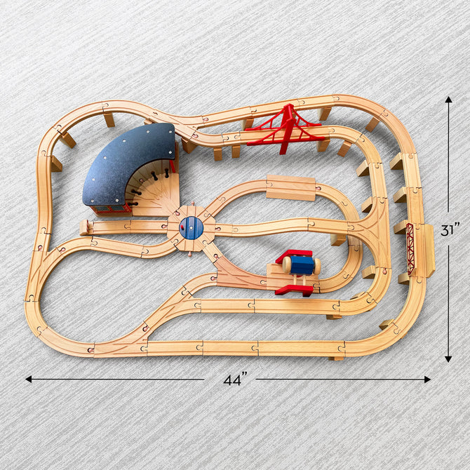 Melissa and Doug - Wooden Railway Set 130 Piece