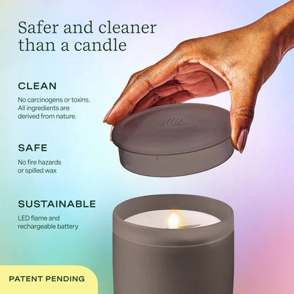 Flameless Candle Diffuser -  Frosted Charcoal