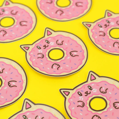 Donut Cat Pink Dessert Sweet Treat Kitty Vinyl Sticker