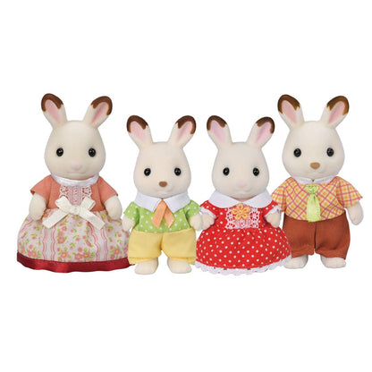 Calico Critters Chocolate Rabbit Family – 4-Piece Figure Set