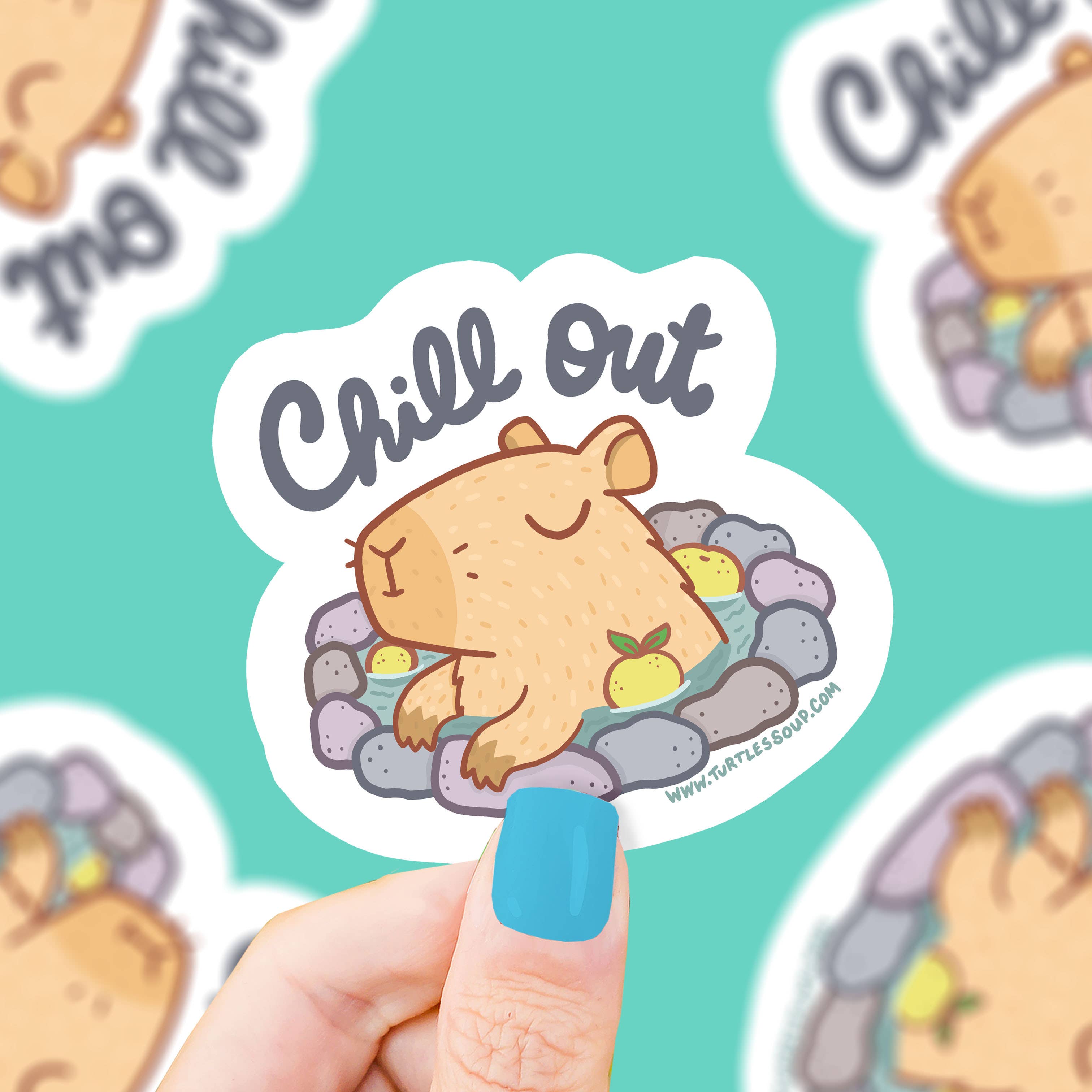Chill Out Capybara Bath Vinyl Sticker – Runamuck Workshop