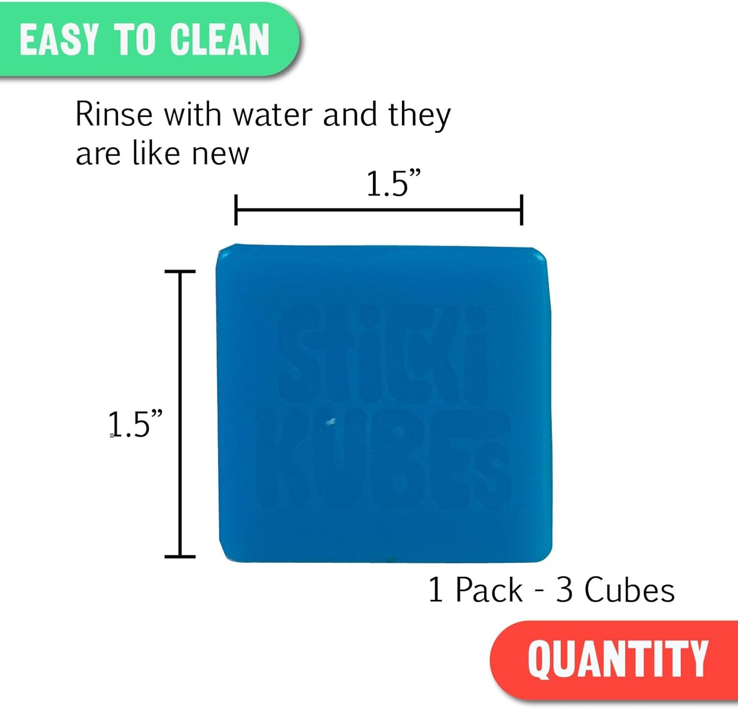 StikiKubes Jumbo 3-Pack (Red, Yellow, Blue)