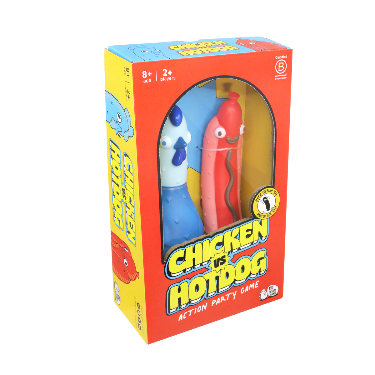Chicken vs Hotdog Flip & Stick Action Party Game