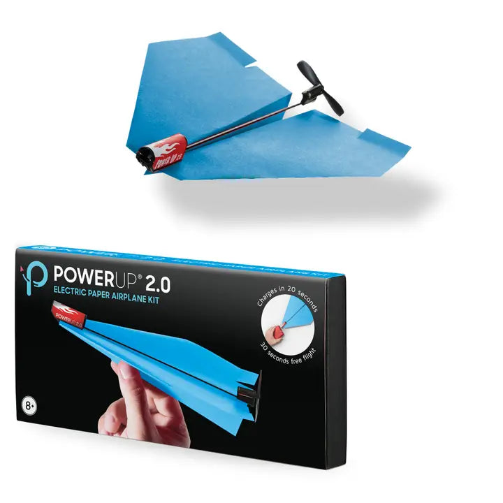 PowerUp 2.0 (Blue) Motorized Paper Airplane