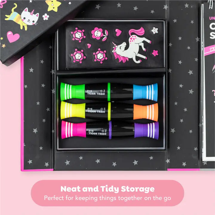Neon Coloring Set - Unicorns and Friends