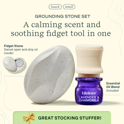 Lifelines® Grounding Stone & Oil Set - Lavender & Chamomile