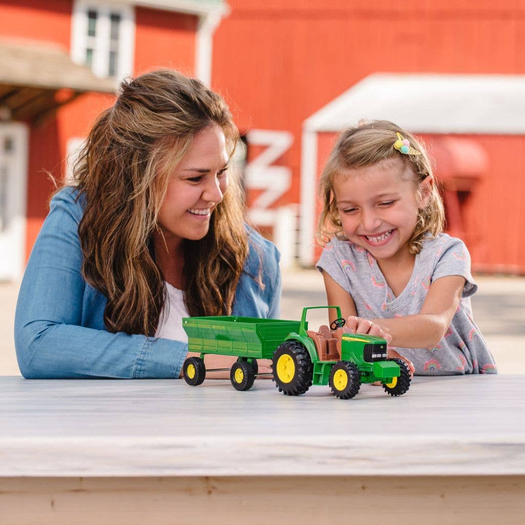 TOMY John Deere Kids Tractor Wagon Set - 8 Inch