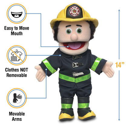 Silly Puppets Fireman, Peach Skin (14")