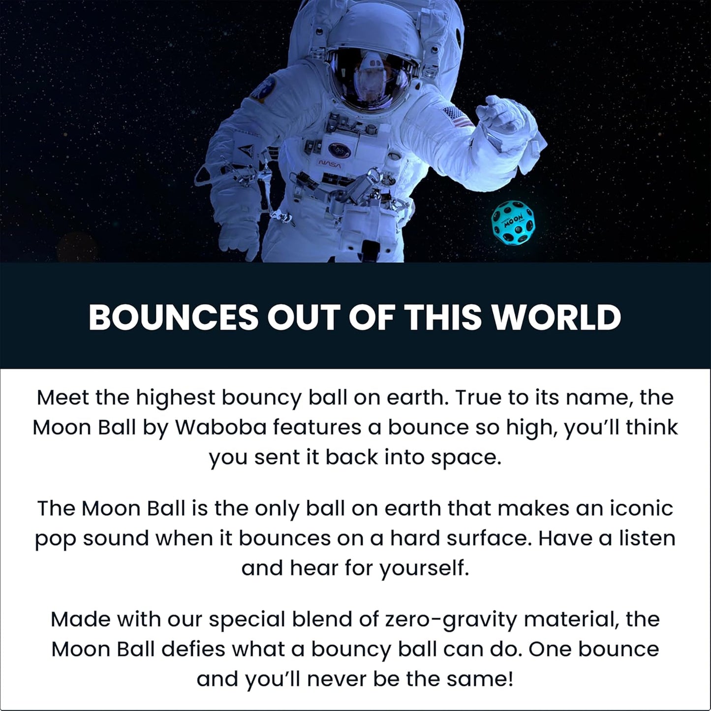 Waboba Moon Ball Hyper Bouncy Ball - Martian (Assorted Colors)