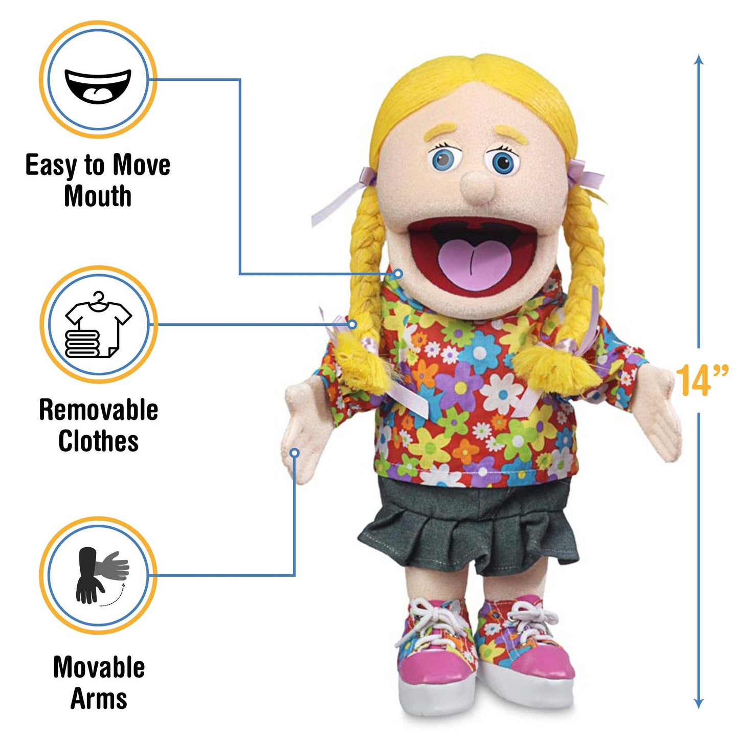 Silly Puppets Cindy, Peach Skin (14")