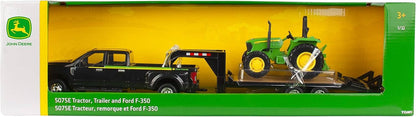 John Deere ERTL Ford F350 Pickup and Tractor Toy Set - 1:32 Scale