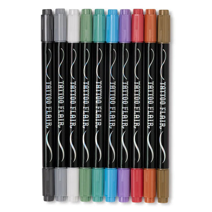 Metallic Tattoo Flair - Markers & Stencils