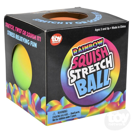 4" Rainbow Squish Stretch Ball
