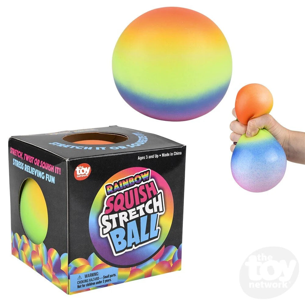 4" Rainbow Squish Stretch Ball