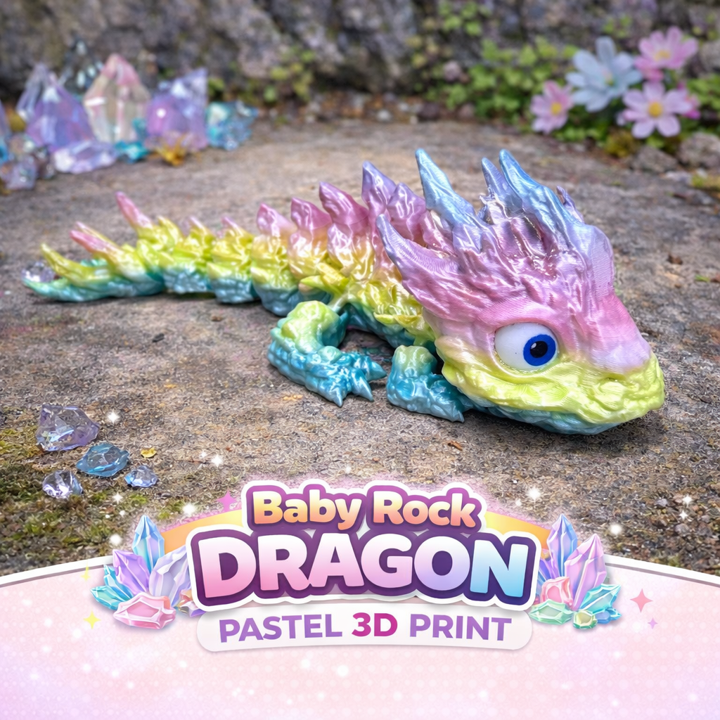 Baby Rock Dragon – 3D Print (Pastel)