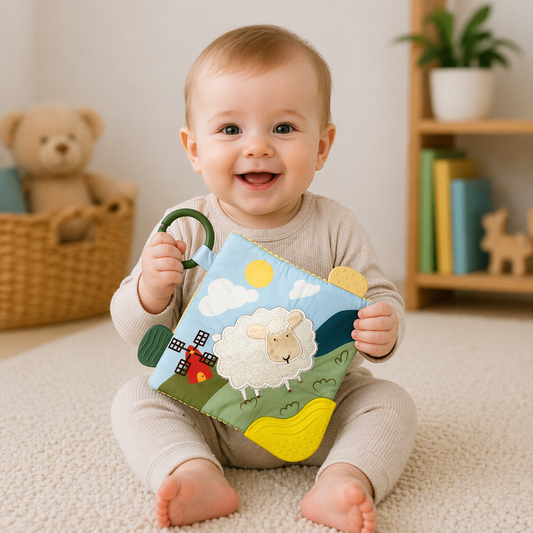 Crinkle Sensory Baby Blankie - Farm