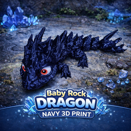 Baby Rock Dragon – 3D Print (Navy)
