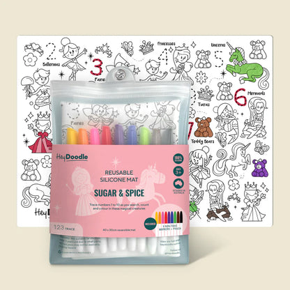 Reusable Silicone Activity Mat - Sugar & Spice Classic Coloring & Doodle Mat