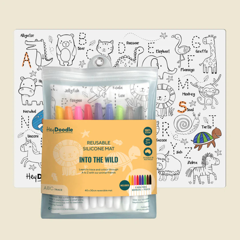 Reusable Silicone Activity Mat - Into the Wild Classic Coloring & Doodle Mat
