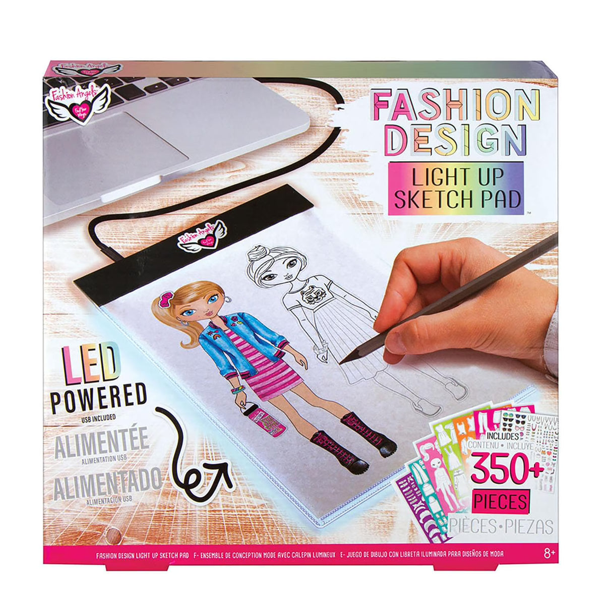 Light Up Sketch Pad Fashion Drawing Set