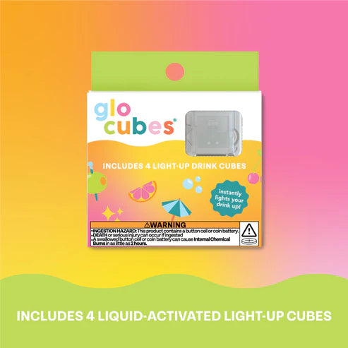 Glo Cubes Light-Up Drink Cubes - Multicolored 4 Pack