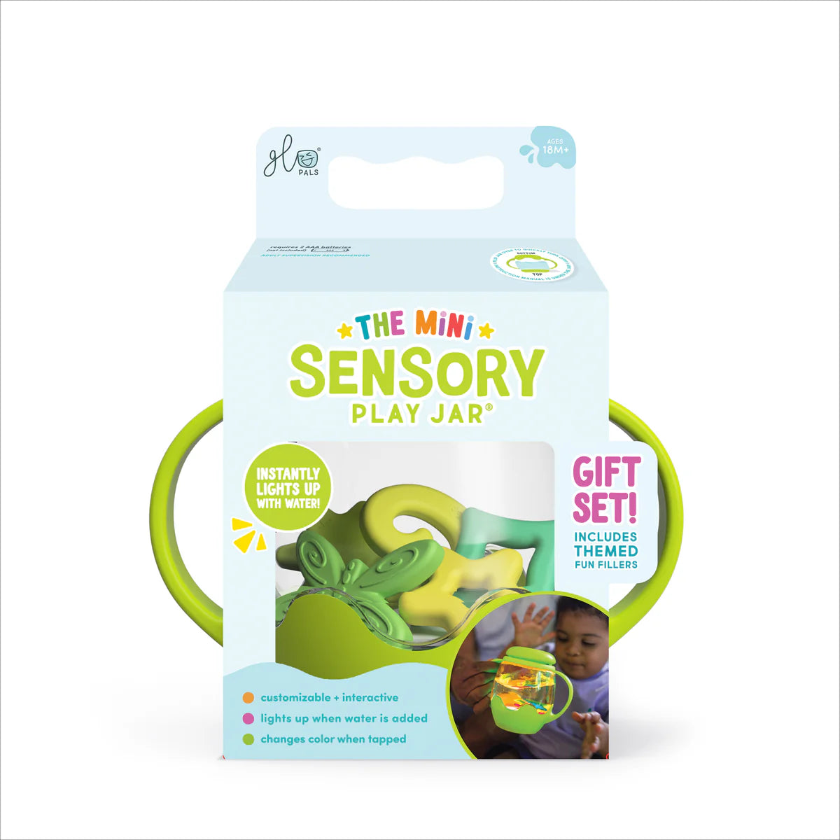 Glo Pals® Mini Sensory Play Jar Gift Set - Green/Firefly