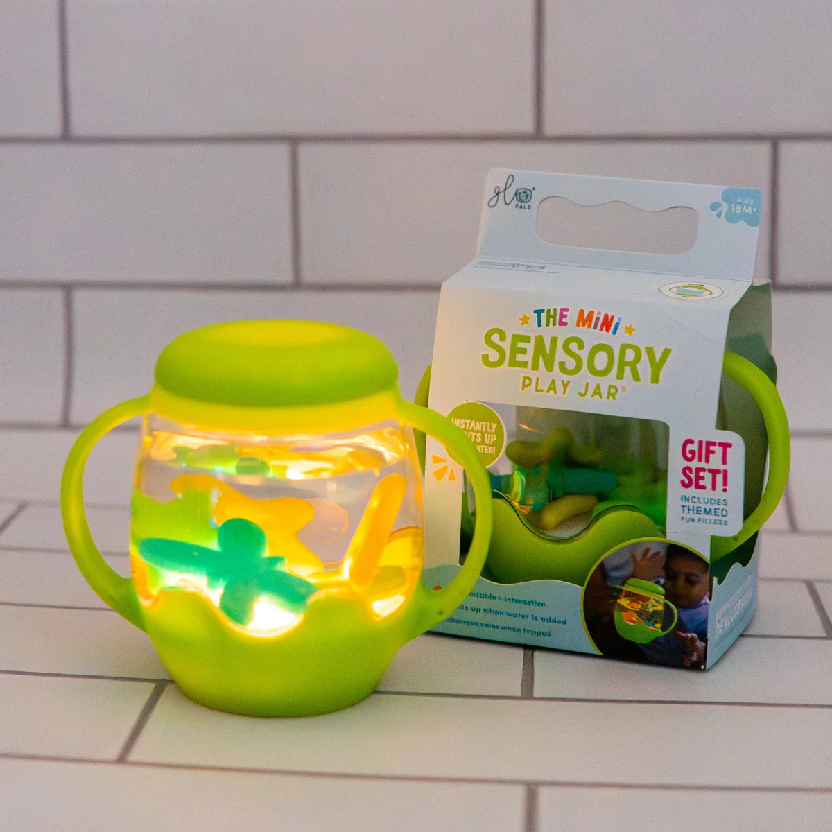 Glo Pals® Mini Sensory Play Jar Gift Set - Green/Firefly