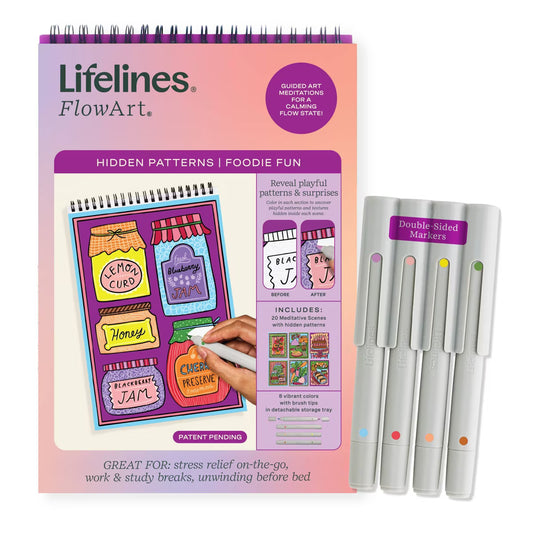 Lifelines® FlowArt™ - Hidden Patterns, Color-to-Reveal Foody Fun