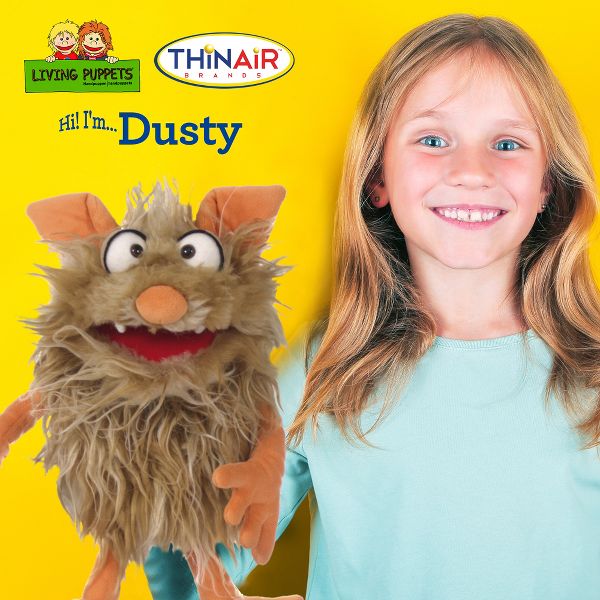 Living Puppets: Dusty The Friendly Monster - 14"Plush Hand Puppet