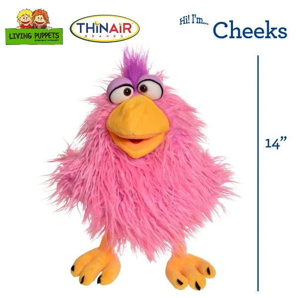 Living Puppets: "Cheeks" 14" The Pink Chicken