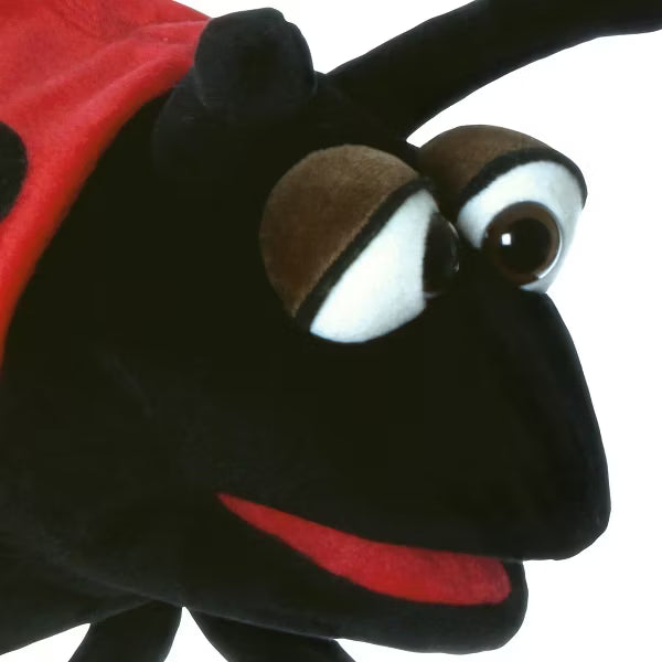 Living Puppets: Trudy The Ladybug - 11" Red-Black Plush Hand Puppet, Handmade