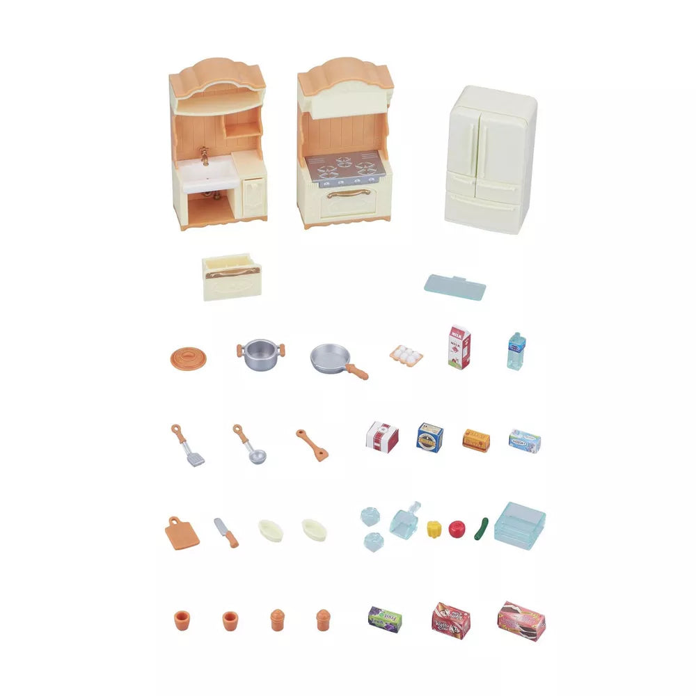 Calico Critters Kitchen Play Set – 37-Piece Furniture Set