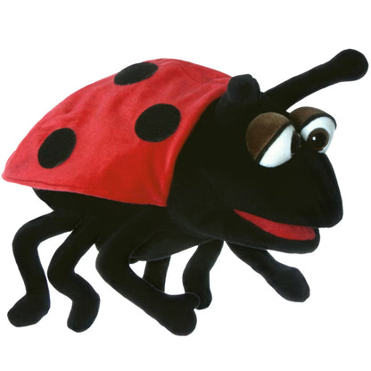 Living Puppets: Trudy The Ladybug - 11" Red-Black Plush Hand Puppet, Handmade