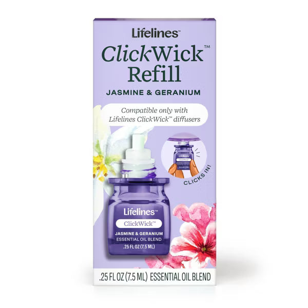 Lifelines® ClickWick™ In Bloom Refill - Jasmine & Geranium - For Candle/Plant/Shower Diffusers (Copy)