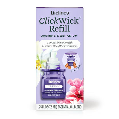 Lifelines® ClickWick™ In Bloom Refill - Jasmine & Geranium - For Candle/Plant/Shower Diffusers (Copy)