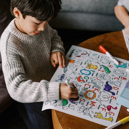 Reusable Silicone Activity Mat - Into the Wild Classic Coloring & Doodle Mat