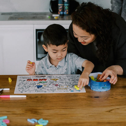 Reusable Silicone Activity Mat - Toot Toot Honk Classic Coloring & Doodle Mat