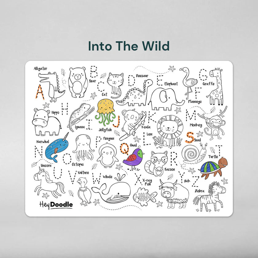 Reusable Silicone Activity Mat - Into the Wild Classic Coloring & Doodle Mat