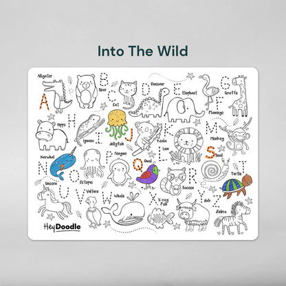 Reusable Silicone Activity Mat - Into the Wild Classic Coloring & Doodle Mat