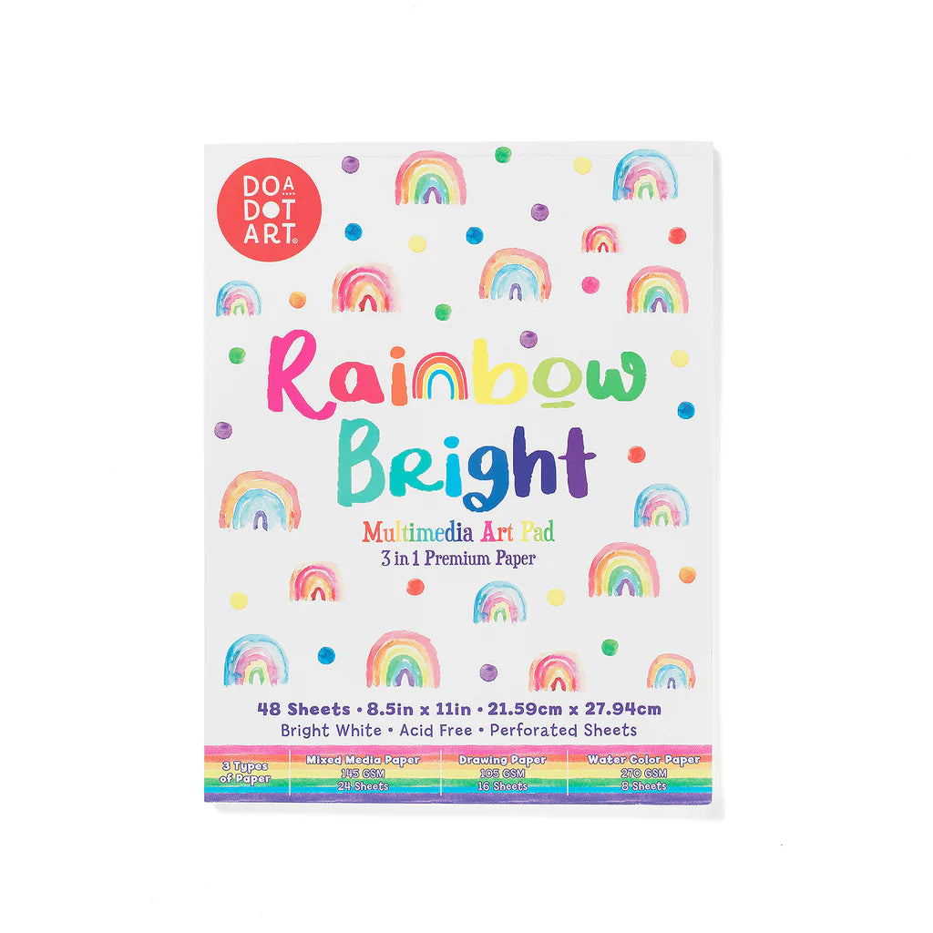 DO•A•DOT ART! Rainbow Bright 3-in-1 Mixed Media Art Pad – 48 Sheets