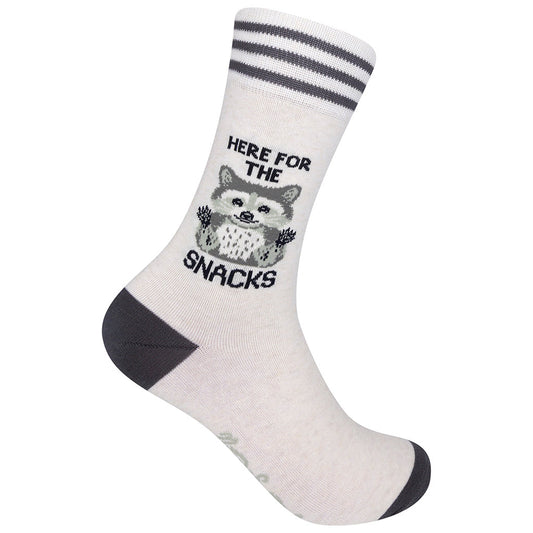 Funatic Socks – Here for the Snacks Socks – Funny Novelty Crew Socks