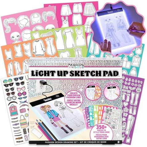 Light Up Sketch Pad Fashion Drawing Set
