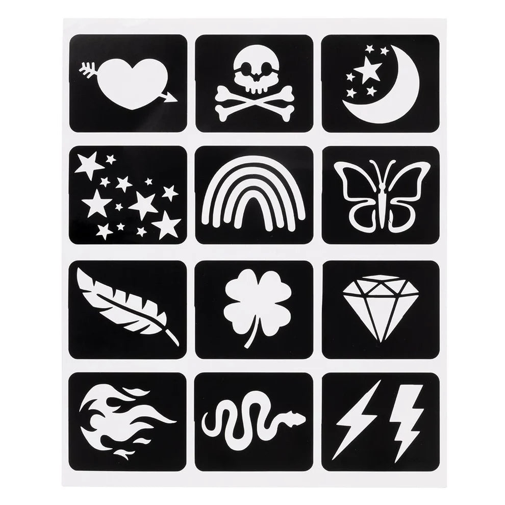 Metallic Tattoo Flair - Markers & Stencils