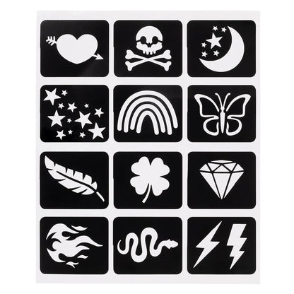 Metallic Tattoo Flair - Markers & Stencils