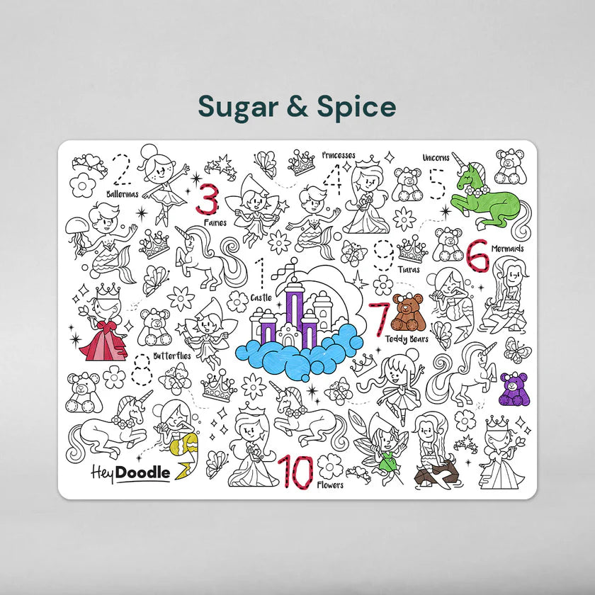 Reusable Silicone Activity Mat - Sugar & Spice Classic Coloring & Doodle Mat