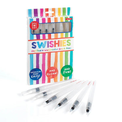 DO•A•DOT ART!  Swishies Refillable Watercolor Brushes – Set of 6